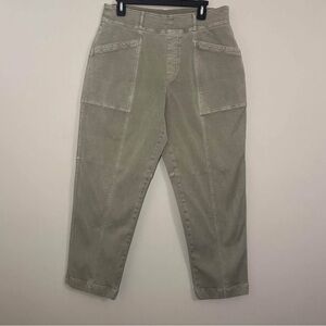 SPANX Stretch Twill Straight Leg Olive Green Size 1XL